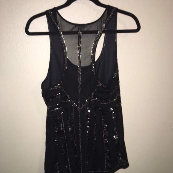 Express - Black Sequined Top sz L - Picture 4 of 5